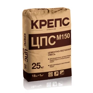 Смесь цементно-песчаная КРЕПС М-150 25кг