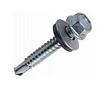 Саморез кровельный с шайбой 5,5х25 сверло, цинк шт  100