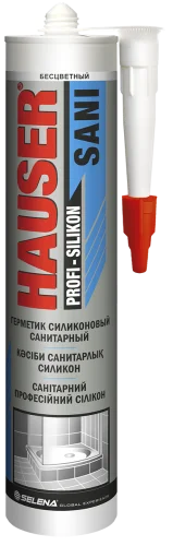 Герметик силиконовый санитарный SANI прозрачный 260мл 48766 75178 75338 17639 (Hauser)  24 1440 (-20