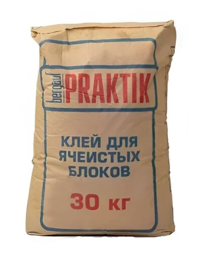 Клей для ячеистых блоков 30кг Bergauf Praktik  1 48