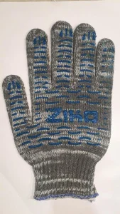 Перчатки х/б трикот.с ПВХ 6-ти нитка (Серые) уп=10пар