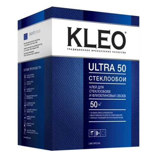 Клей для стеклообоев и флизелиновых обоев KLEO ULTRA 50 500гр  1 12