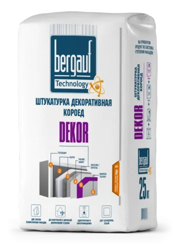 Штукатурка DEKOR COROed фракция 2,5мм 25кг  1 56   Bergauf