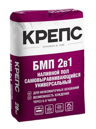 Ровнитель для пола самовыравнивающийся Крепс БМП 20кг Ровнитель для пола самовыравнивающийся Крепс БМП 20кг