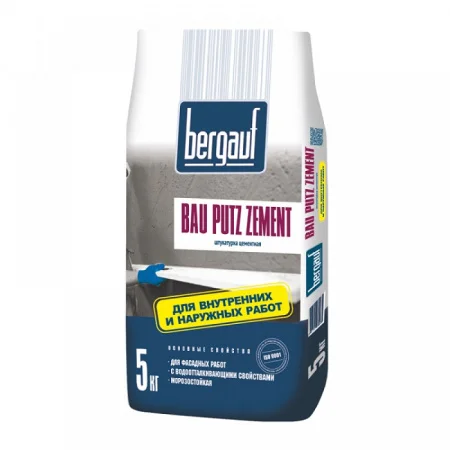 Штукатурка цементная фасадная Bergauf Bau Putz Zement 5кг