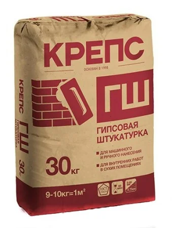 Штукатурка гипсовая Крепс ГШ 30кг Штукатурка гипсовая Крепс ГШ 30кг