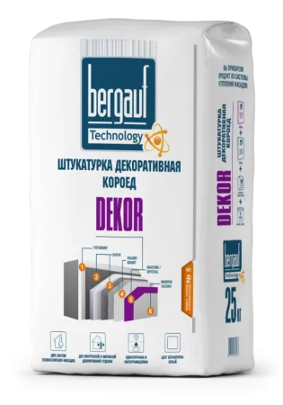 Штукатурка DEKOR COROed фракция 2,5мм 25кг  1 56   Bergauf