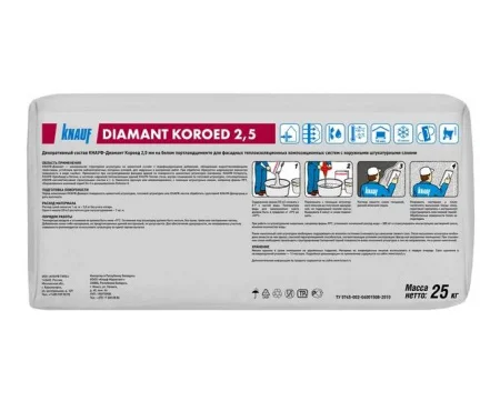 Штукатурка декоративная Кнауф Диамант Короед 2,5мм 25кг