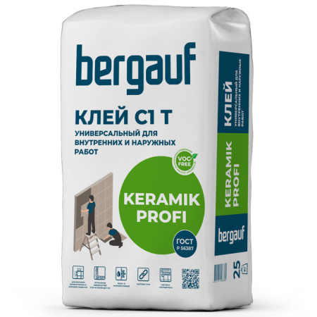 Клей универсальный для внутренних и наружных работ Bergauf Keramik Profi 25 кг