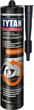 Герметик каучуковый для кровли Professional прозрачный 310мл 91455 (Tytan) 